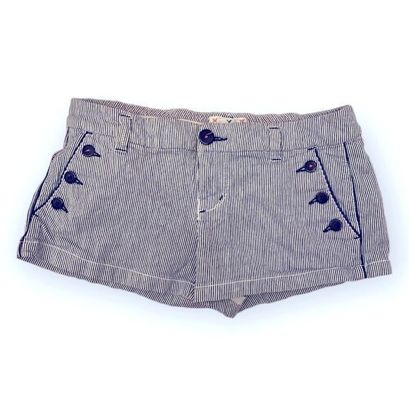 AEO “Live Your Life” Blue Striped Shorts - Picture 1 of 2